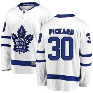 Toronto Maple Leafs #30 Calvin Pickard Authentic White Away Fanatics Branded Breakaway NHL Jersey