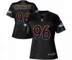 Women Seattle Seahawks #96 Cortez Kennedy Game Black Team Color Football Jersey