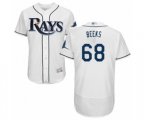 Tampa Bay Rays #68 Jalen Beeks Home White Home Flex Base Authentic Collection Baseball Player Jersey