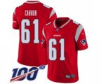 New England Patriots #61 Marcus Cannon Limited Red Inverted Legend 100th Season Football Jersey