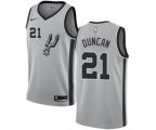 San Antonio Spurs #21 Tim Duncan Swingman Silver Alternate NBA Jersey Statement Edition
