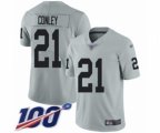 Oakland Raiders #21 Gareon Conley Limited Silver Inverted Legend 100th Season Football Jersey