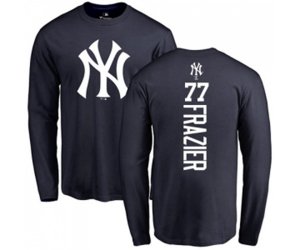 MLB Nike New York Yankees #77 Clint Frazier Navy Blue Backer Long Sleeve T-Shirt