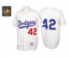 Los Angeles Dodgers #42 Jackie Robinson Replica White Throwback Baseball Jersey