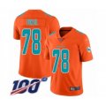 Miami Dolphins #78 Laremy Tunsil Limited Orange Inverted Legend 100th Season Football Jersey
