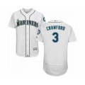 Seattle Mariners #3 J.P. Crawford White Home Flex Base Authentic Collection Baseball Player Jersey