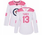 Women Winnipeg Jets #13 Brandon Tanev Authentic White Pink Fashion NHL Jersey