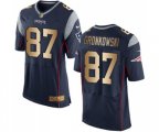 New England Patriots #87 Rob Gronkowski Elite Navy Gold Team Color Football Jersey