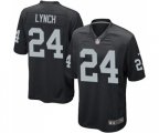 Oakland Raiders #24 Marshawn Lynch Game Black Team Color Football Jersey