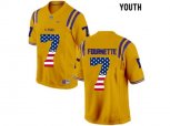 2016 US Flag Fashion 2016 Youth LSU Tigers Leonard Fournette #7 College Football Limited Jersey - Gold
