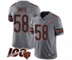 Chicago Bears #58 Roquan Smith Limited Silver Inverted Legend 100th Season Football Jersey