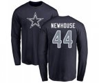 Dallas Cowboys #44 Robert Newhouse Navy Blue Name & Number Logo Long Sleeve T-Shirt