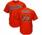 Baltimore Orioles #53 Dan Straily Authentic Orange Team Logo Fashion Cool Base Baseball Jersey