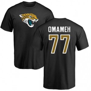 Jacksonville Jaguars #77 Patrick Omameh Black Name & Number Logo T-Shirt