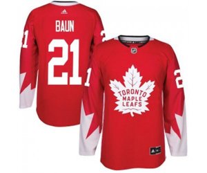 Toronto Maple Leafs #21 Bobby Baun Authentic Red Alternate NHL Jersey