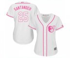 Women's Baltimore Orioles #25 Anthony Santander Replica White Fashion Cool Base Baseball Jersey