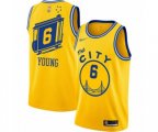 Golden State Warriors #6 Nick Young Authentic Gold Hardwood Classics Basketball Jersey - The City Classic Edition