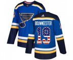 Adidas St. Louis Blues #19 Jay Bouwmeester Authentic Blue USA Flag Fashion NHL Jersey