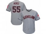 Cleveland Indians #55 Roberto Perez Replica Grey Road Cool Base MLB Jersey