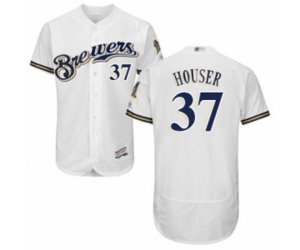 Milwaukee Brewers Adrian Houser White Alternate Flex Base Authentic Collection Baseball Player Jersey