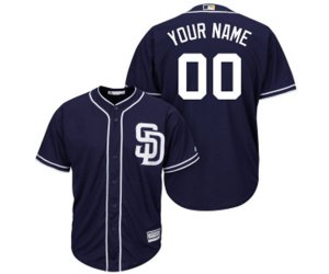 San Diego Padres Customized Replica Navy Blue Alternate 1 Cool Base Baseball Jersey