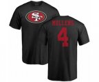 San Francisco 49ers #4 Nick Mullens Black Name & Number Logo T-Shirt