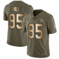 New York Giants #95 B.J. Hill Limited Olive Gold 2017 Salute to Service NFL Jersey
