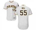 Pittsburgh Pirates #55 Josh Bell White Home Flex Base Authentic Collection Baseball Jersey