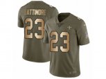 New Orleans Saints #23 Marshon Lattimore Limited Olive Gold 2017 Salute to Service NFL Jersey