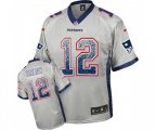New England Patriots #12 Tom Brady Elite Grey Drift Fashion Football Jersey