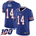 Buffalo Bills #14 Stefon Diggs Royal Blue Team Color Stitched NFL 100th Season Vapor Untouchable Limited Jersey
