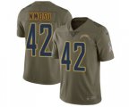 Los Angeles Chargers #42 Uchenna Nwosu Limited Olive 2017 Salute to Service NFL Jersey