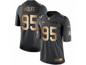 Denver Broncos #95 Derek Wolfe Limited Black Gold Salute to Service NFL Jersey
