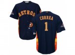 Houston Astros #1 Carlos Correa Navy 2018 Gold Program Cool Base Stitched Baseball Jersey