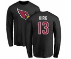 Arizona Cardinals #13 Christian Kirk Black Name & Number Logo Long Sleeve T-Shirt