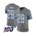 Detroit Lions #28 Quandre Diggs Limited Steel Rush Vapor Untouchable 100th Season Football Jersey