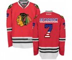 Chicago Blackhawks #7 Brent Seabrook Authentic Red USA Flag Fashion NHL Jersey