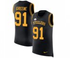Pittsburgh Steelers #91 Kevin Greene Limited Black Rush Player Name & Number Tank Top Football Jersey