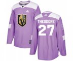 Vegas Golden Knights #27 Shea Theodore Authentic Purple Fights Cancer Practice NHL Jersey