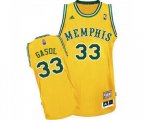 Memphis Grizzlies #33 Marc Gasol Swingman Gold ABA Hardwood Classic Basketball Jersey