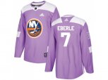 New York Islanders #7 Jordan Eberle Purple Authentic Fights Cancer Stitched NHL Jersey