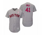 2019 Mother's Day Chris Sale Boston Red Sox #41 Gray Flex Base Road Jersey