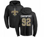New Orleans Saints #92 Marcus Davenport Black Name & Number Logo Pullover Hoodie