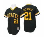 Pittsburgh Pirates #21 Roberto Clemente Authentic Black Throwback Baseball Jersey