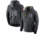 Cincinnati Bengals #14 Andy Dalton Stitched Black Anthracite Salute to Service Player Performance Hoodie
