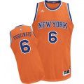 New York Knicks #6 Kristaps Porzingis Swingman Orange Alternate NBA Jersey