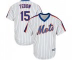 New York Mets #15 Tim Tebow Replica White Alternate Cool Base Baseball Jersey