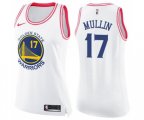 Women's Golden State Warriors #17 Chris Mullin Swingman White Pink Fashion Basketball Jersey