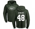 New York Jets #48 Jordan Jenkins Green Name & Number Logo Pullover Hoodie