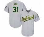 Oakland Athletics A.J. Puk Replica Grey Road Cool Base Baseball Player Jersey